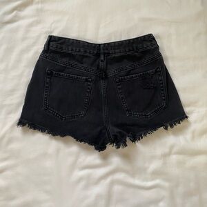 PacSun Black Frayed Hem Jean Shorts